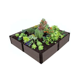 One Inch Series 8 ft. x 8 ft. x 11 in. Weathered Wood Composite Raised Garden Bed