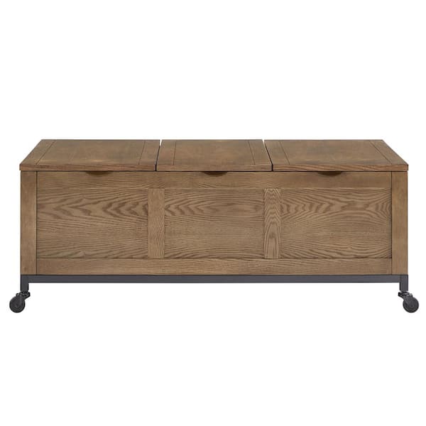 INSPIRE Q 47 in. Oak Trunk Rectangular Wood Top Coffee Table with
