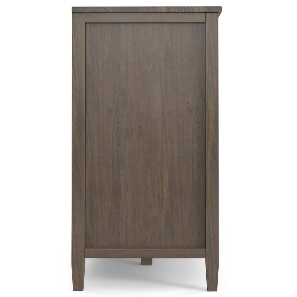 Ela 60" Smoky Brown Solid Wood Storage Cabinet with Adjustable Shelves
