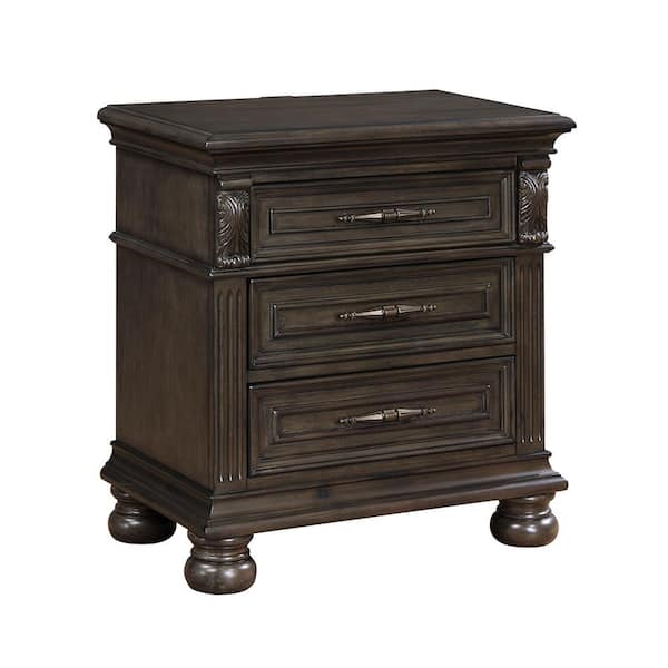 NEW CLASSIC HOME FURNISHINGS New Classic Furniture Balboa Walnut 3-drawer Nightstand with USB
