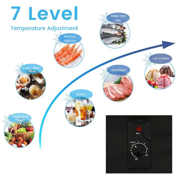 21.06 in. 2.8 cu.ft. Freezer Manual Defrost Chest Freezer with Adjustable Thermostat in Black