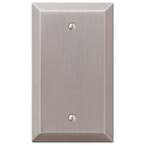 Metallic 1 Gang Blank Steel Wall Plate - Brushed Nickel