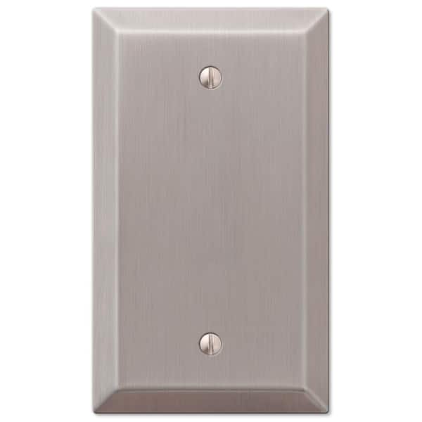 Metallic 1 Gang Blank Steel Wall Plate - Brushed Nickel