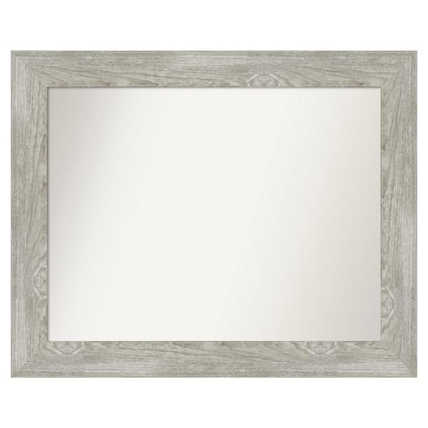 Amanti Art Dove Greywash 36 in. x 29 in. Custom Non-Beveled Distressed Recyled Polystyrene Bathroom Vanity Wall Mirror