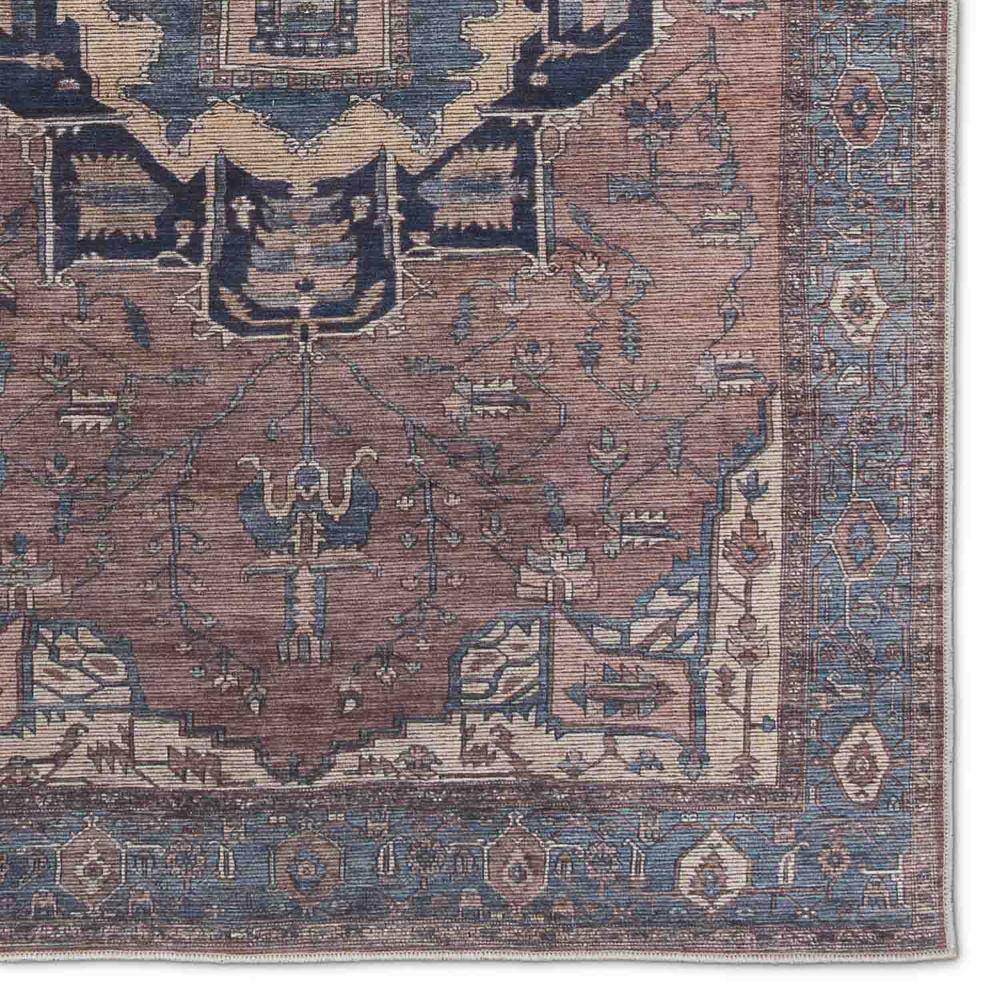 Barrymore Traditional Medallion Blue Synthetic 10' x 14' Area Rug