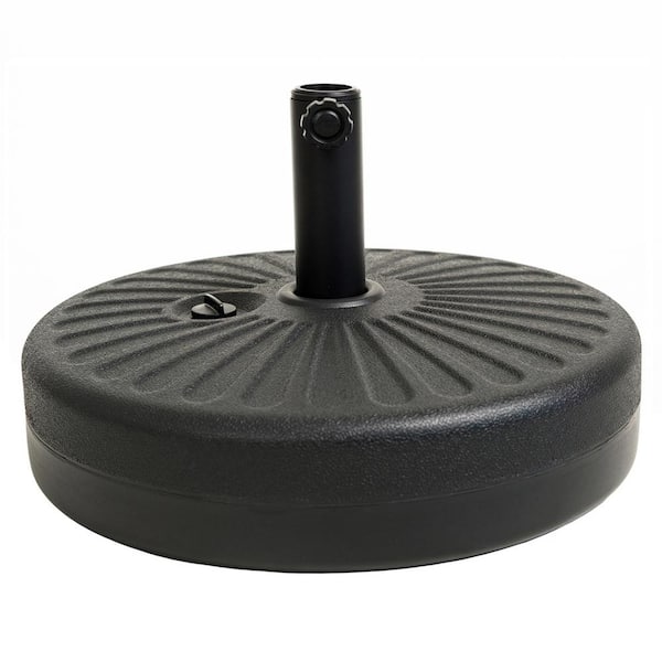 C-Hopetree Round Plastic Patio Umbrella Base Weight Stand for Outdoor in Black