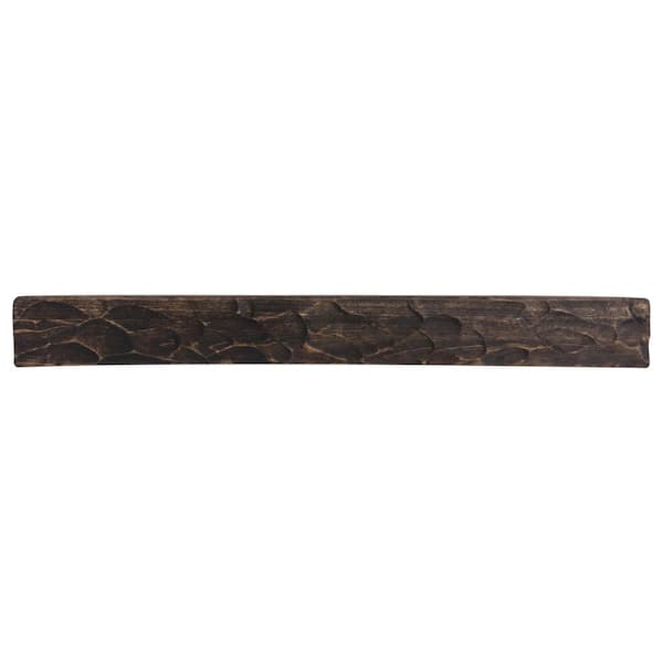 Dogberry Collections Rough Hewn 72 in. x 5.5 in. Dark Chocolate Mantel