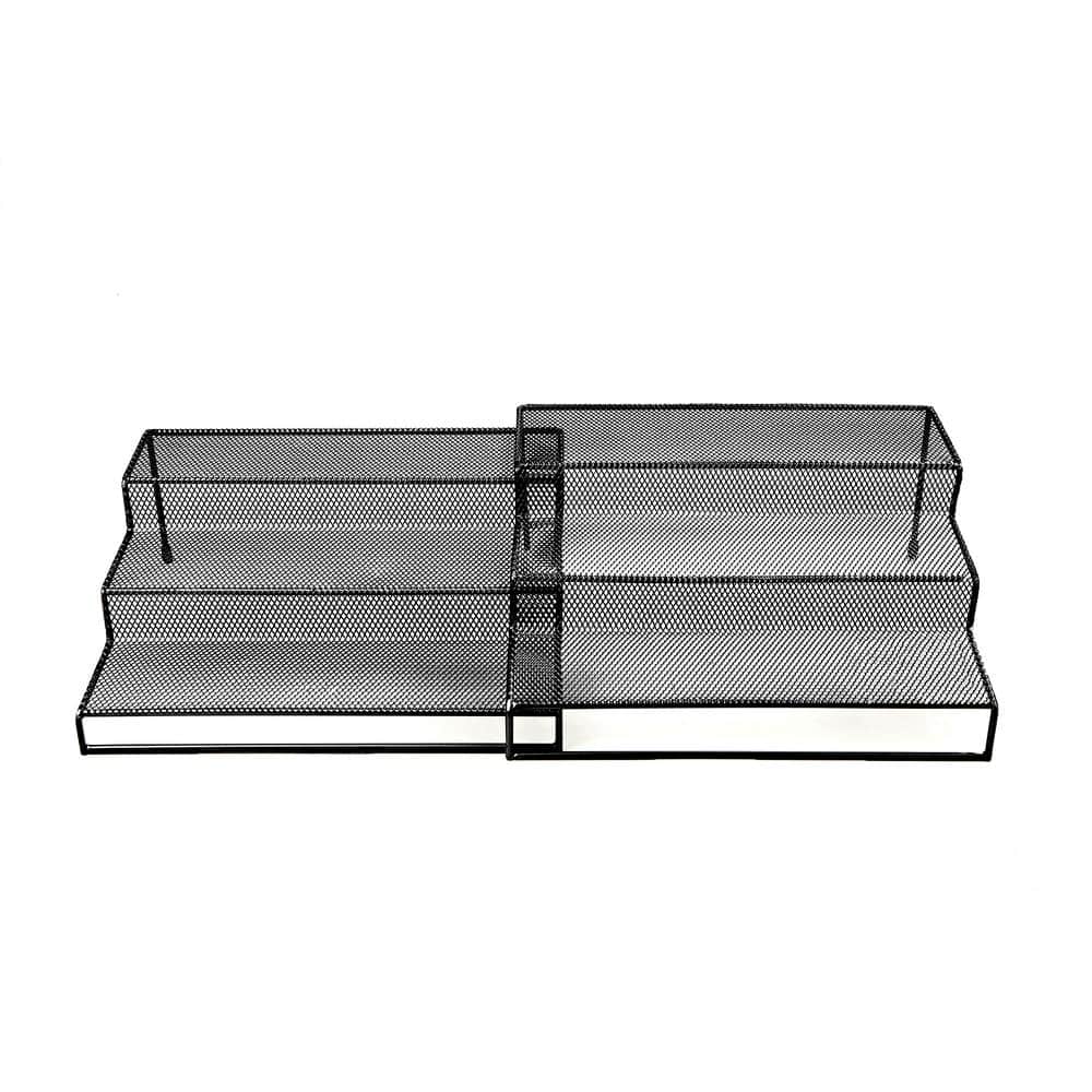Mdesign Large Metal 3-tier Pull Down Spice Rack, Storage Shelf Organizer -  Black : Target