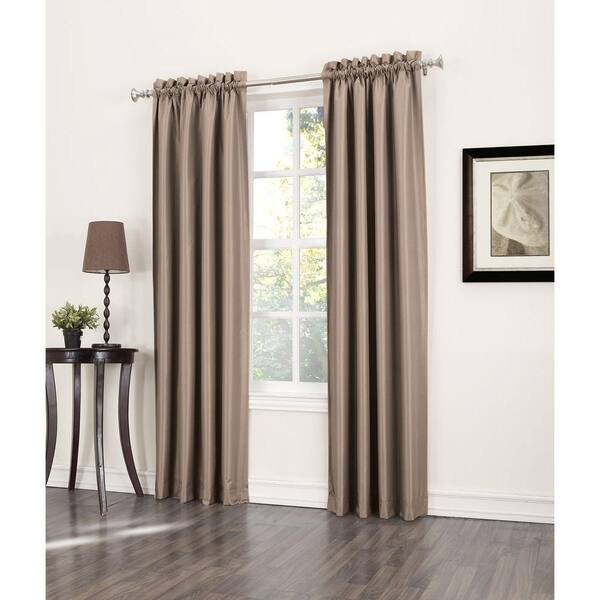 Sun Zero Semi-Opaque Sherman Cocoa Thermal Lined Curtain Panel (Price Varies by Size)