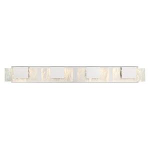 Kasha 37 in. Chrome/Nickel Integrated LED Vanity Light Bar with Clear Acrylic Shade