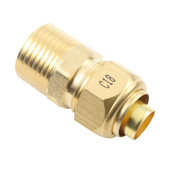 Everbilt 5/8 in. OD Compression x 1/2 in. MIP Brass Adapter Fitting 801099  - The Home Depot