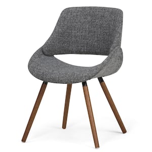 Malden Mid Century Modern Bentwood Dining Chair in Grey Woven Fabric