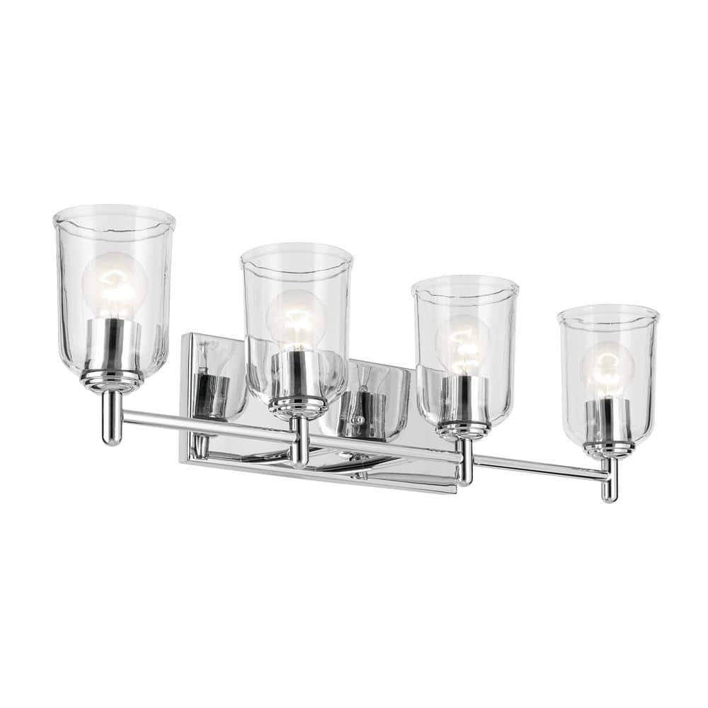 Shailene 29.75 in. 4-Light Chrome Traditional Bathroom Vanity Light with Clear Glass price history on PriceWatchPro