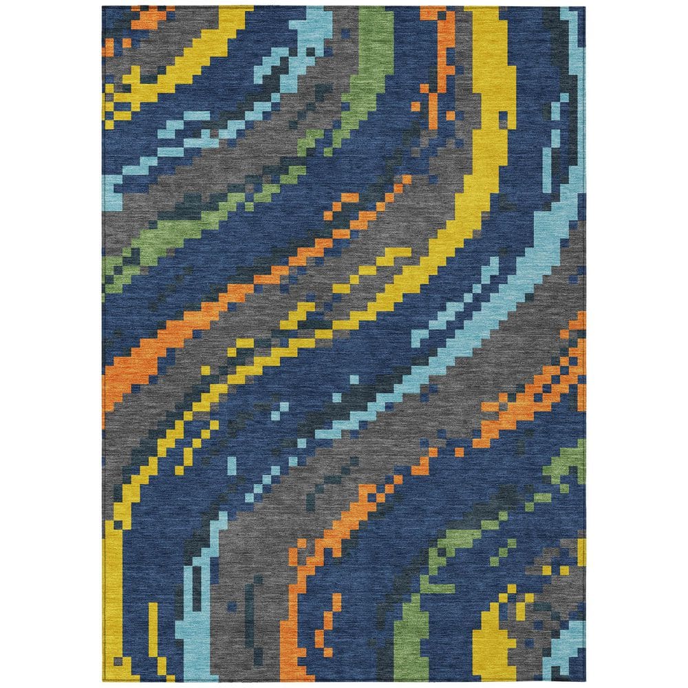 Chantille Machine Washable Indoor/Outdoor Abstract ACN2828 Navy 5 ft. x 7 ft. 6 in. Area Rug price history on PriceWatchPro