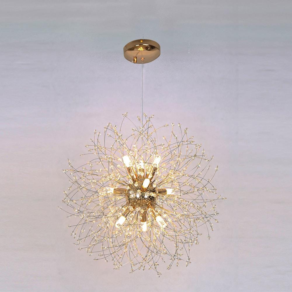 Gold Crystal Firework Dandelion Sputnik Chandelier