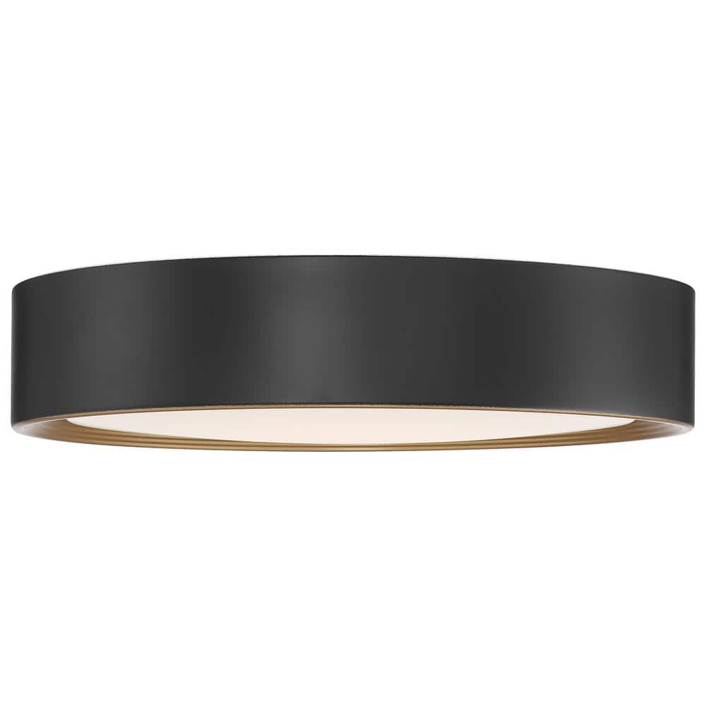Malaga 24W LED Flush Mount Ceiling Light in Matte Black with Acrylic Lens