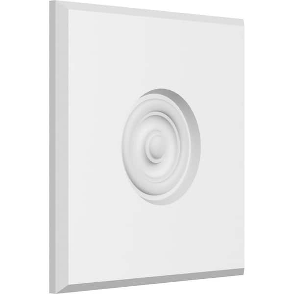 Ekena Millwork 8 in. W x 8 in. H x-1/2 in. P Standard Sedgwick Bullseye Rosette with Beveled Edge (2-Pack)