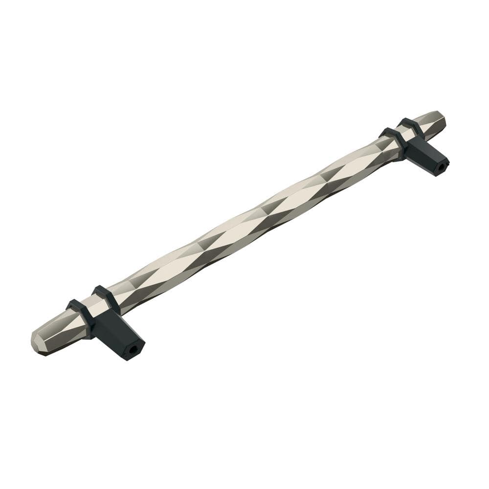 London 8-Inch Polished Nickel and Black Bronze Cabinet Pull