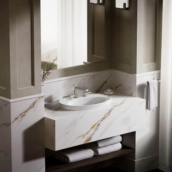 KOHLER Serif 22.1 in. x 16.25 in. Drop-In Bathroom Sink in White
