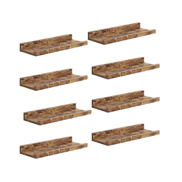 Unbranded 16 in. W x 4.4 in. D Brown Floating Shelves Decorative Wall Shelf (Set of 8)
