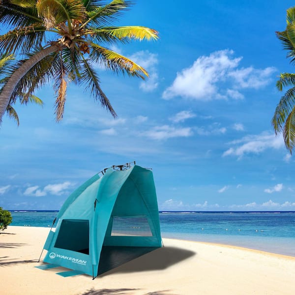 Wakeman Outdoors Turquoise Pop Up Beach Tent Sun Shelter with