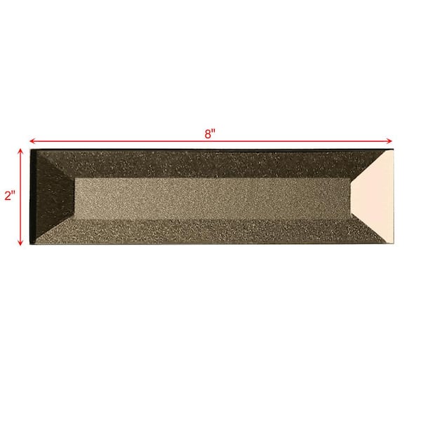 ABOLOS Secret Bronze 2 in. x 8 in. Glossy Beveled Glass Subway Wall Tile (16 sq. ft./Case)