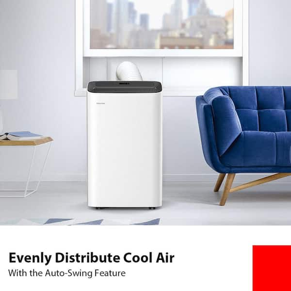 8,000 BTU (12,000 BTU ASHRAE) 115-Volt Smart Wi-Fi Portable Air Conditioner up to 350 sq. ft. Cools and Dehumidifies