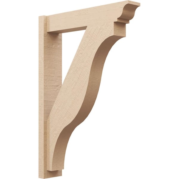 Ekena Millwork 6 in. x 40 in. x 28 in. Funston Traditional Rough Cedar Woodgrain Timberthane Polyurethane Outlooker, Primed Tan