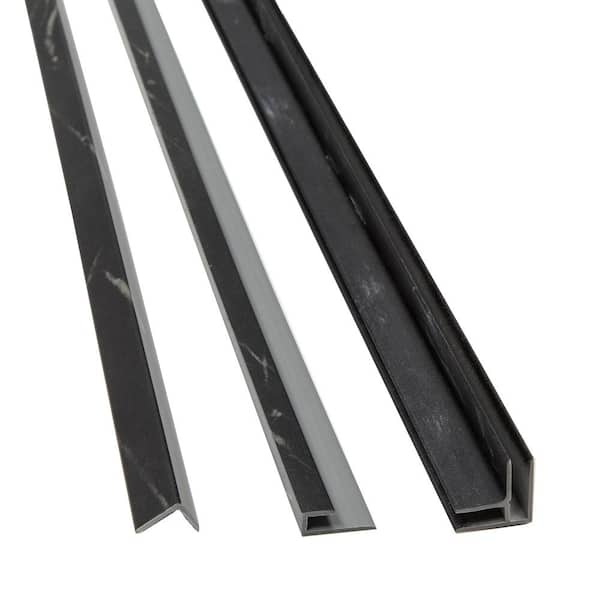 PALISADE Black Ice 94 in. Vinyl Backsplash Accessory Trim Kit