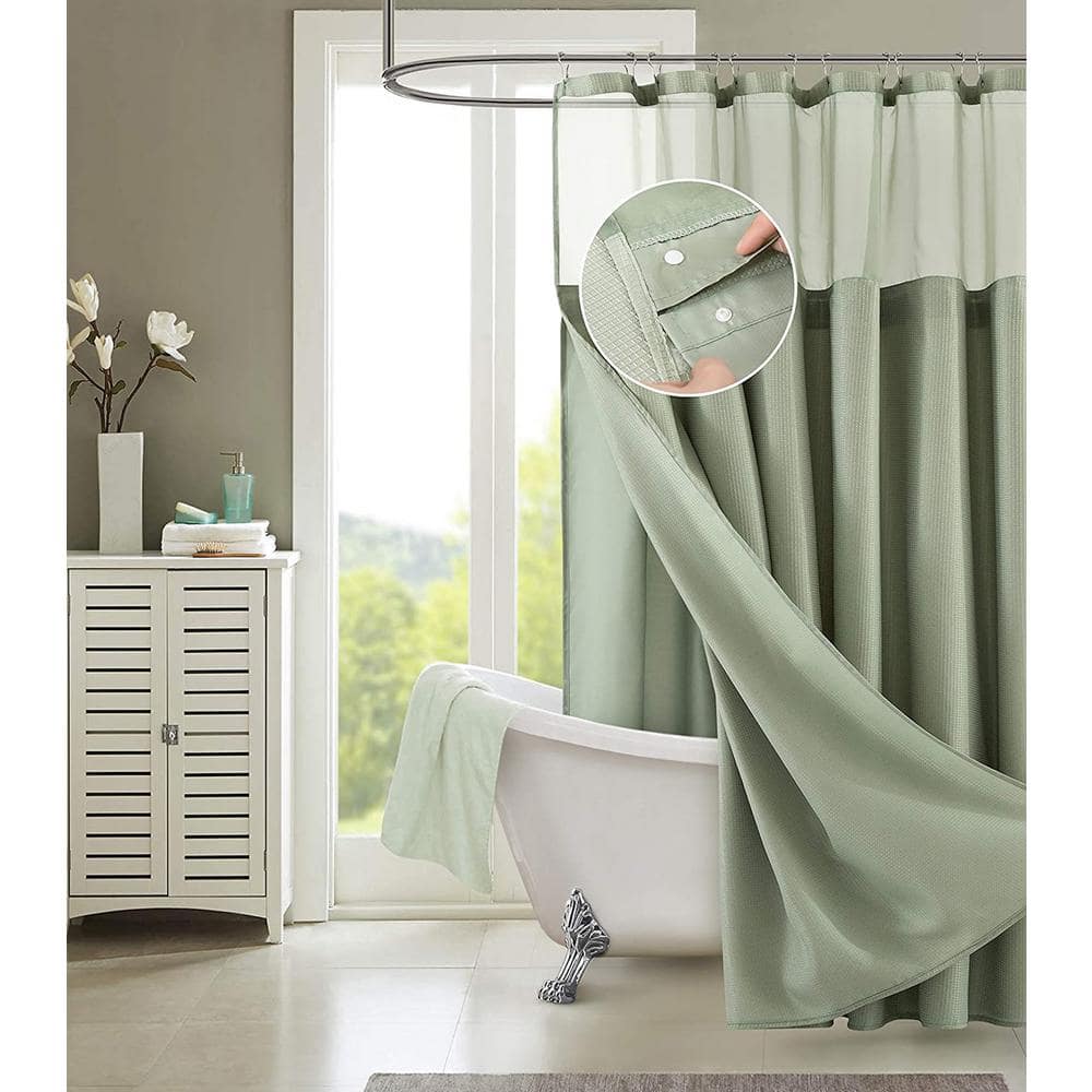 Dainty Home Hotel Complete 72 In Sage, Shower Curtain That Lets Light Through