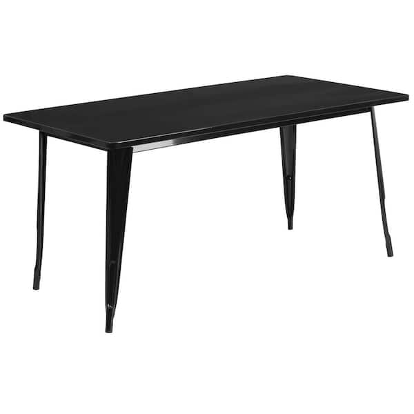 Carnegy Avenue Black Rectangle Metal Outdoor Bistro Table