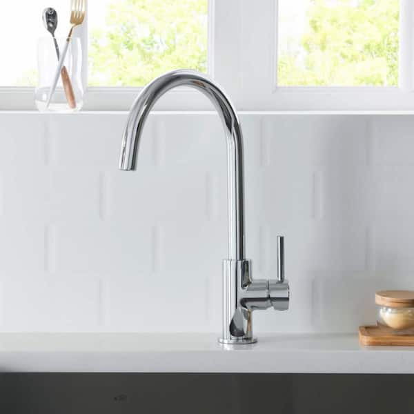 14.75 in. H Single Hole 1.8 GPM Pull Down Sprayer Kitchen Faucet with 360° Spout Swivel, Soap Dispenser in Chrome