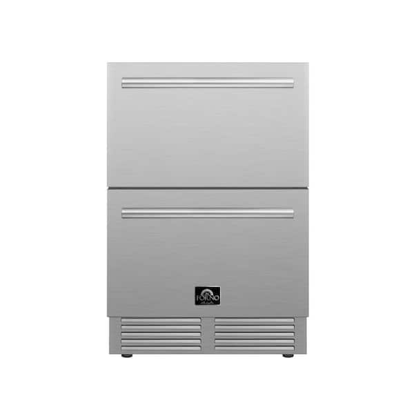 Forno Como 24 in. Single Zone Beverage and Wine Cooler Drawer Refrigerator in Stainless Steel
