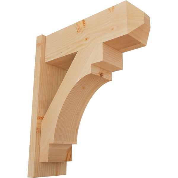 Ekena Millwork 8 in. x 26 in. x 22 in. Merced Craftsman Smooth Douglas Fir Outlooker