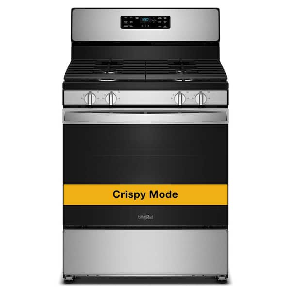 30 in. 4 Burners Freestanding Gas Range in Stainless Steel with Crispy Mode and Dishwasher Safe Grates