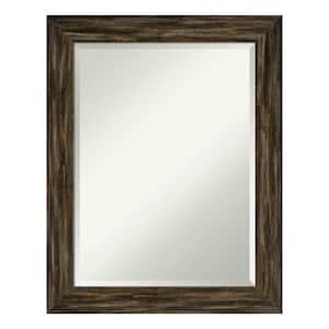 Medium Rectangle Distressed Brown Beveled Glass Modern Mirror (28.62 in. H x 22.62 in. W)