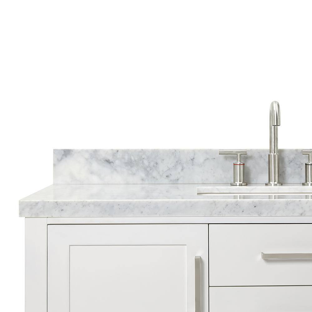 Bayhill 49" White Marble Top Single Sink Vanity