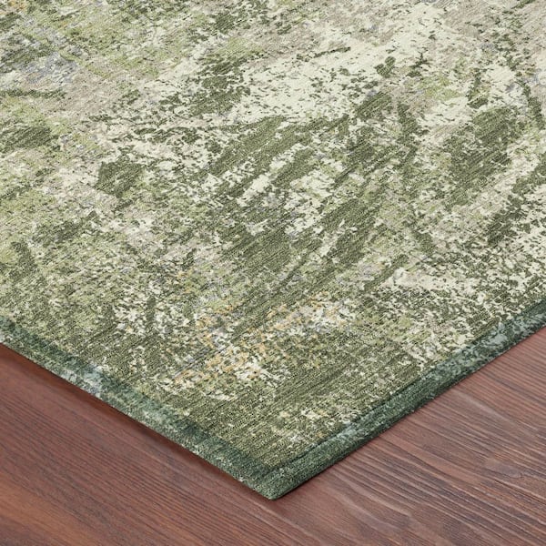 Chantille Machine Washable Indoor/Outdoor Abstract ACN2779 Olive 9 ft. x 12 ft. Area Rug