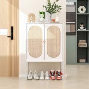 White 41.23 in. H 2-Door Accent Storage Cabinet Adjustable Shelves