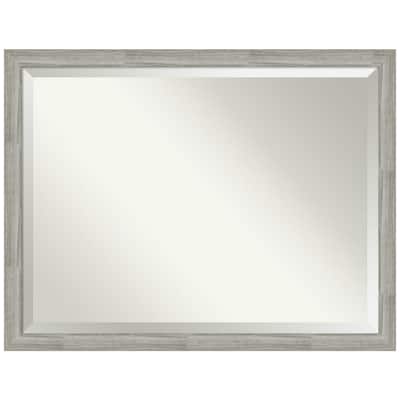 Medium Rectangle Distressed Grey Beveled Glass Modern Mirror (33.5 in. H x 43.5 in. W)