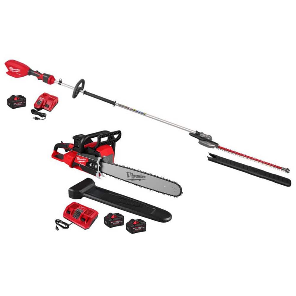 M18 FUEL 18V 24 in. Brushless Cordless Extended Pole Articulating Hedge Trimmer Kit w M18 FUEL Dual Battery Chansaw Kit price history on PriceWatchPro