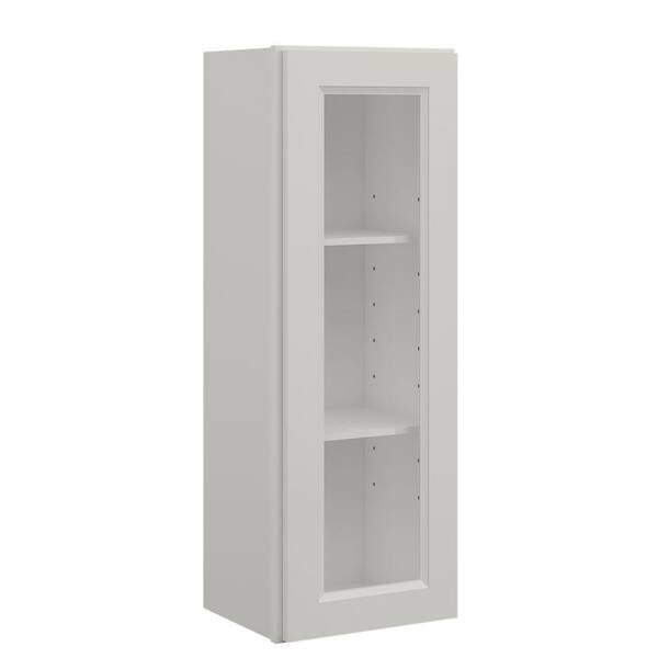 15 in. W x 12 in. D x 42 in. H in Shaker Dove Plywood Ready to Assemble Wall Cabinets with Shelf without Glass