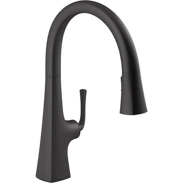 Rhythm Extended 5-RH-120-EX Black Kitchen Faucet, Pullout hose