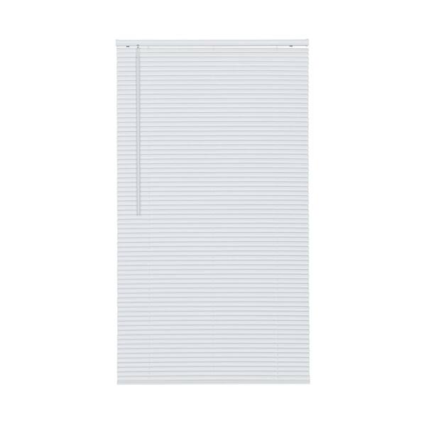 Home Basics White Cordless 1 In Room Darkening Vinyl Mini Blind 34 3 4 In W X 64 In L Ccdrd3664 34 75 The Home Depot