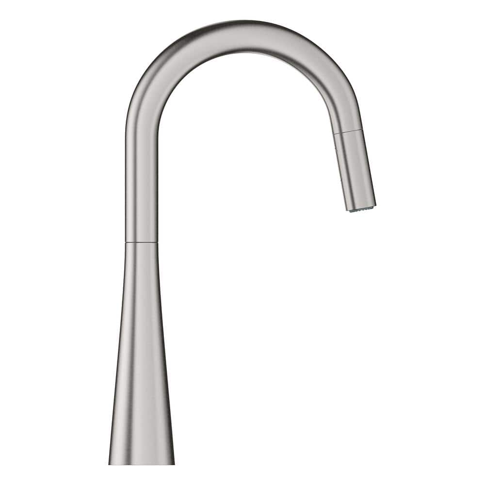 Stainless Steel Modern Pull-Down Kitchen Faucet with Spray