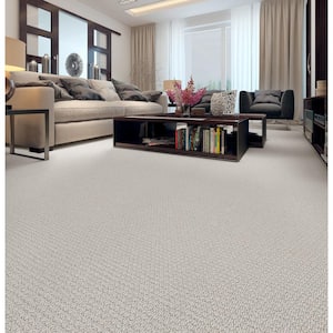 Hickory Lane - Porcelain - Beige 32.7 oz. SD Polyester Loop Installed Carpet