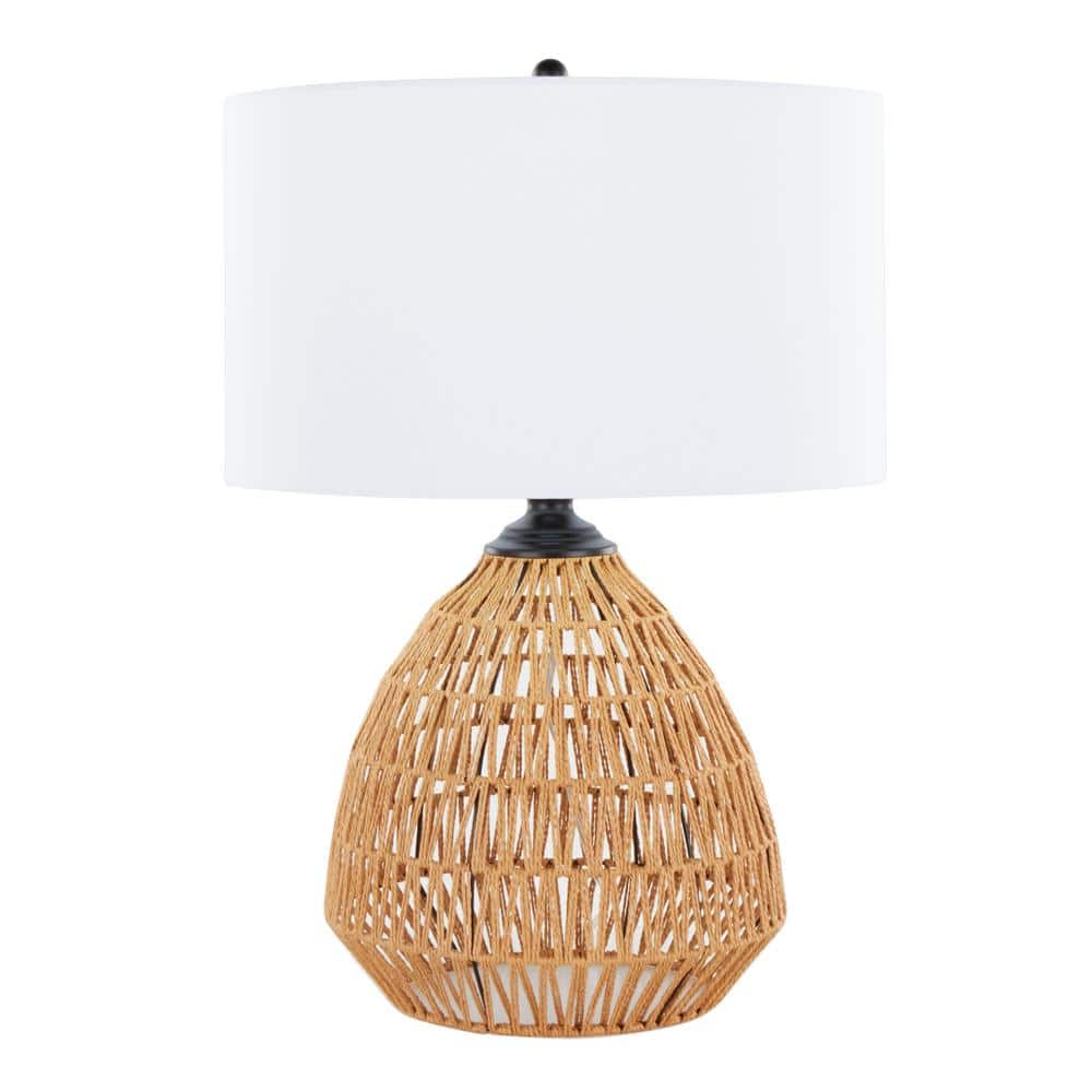 Congo Black Natural Rope Rattan 29" Table Lamp