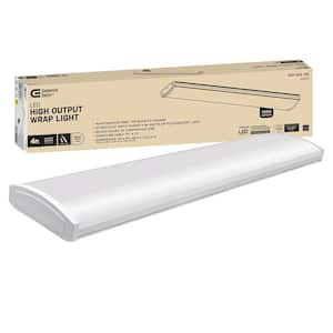 4 ft. 96-Watt Equivalent 5200 Lumens White Integrated LED Shop Light Garage Light 120-277v 4000K Bright White