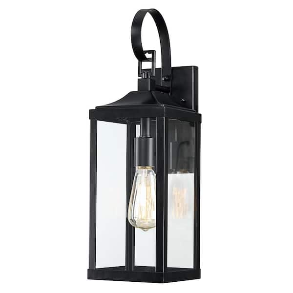TRUE FINE Jefferson 19.3 in. 1-Light Black Outdoor Wall Lantern Sconce
