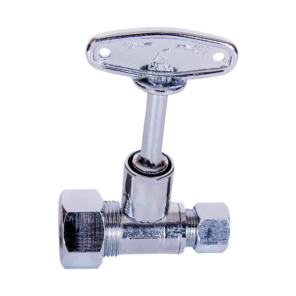 5/8 in. OD Comp x 3/8 in. OD Comp Water Supply Stop Valve with Quarter Turn Loose Key; Lead Free Chrome Plated Brass price history on PriceWatchPro